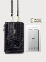 Bestseller Set Black Croco (case + pouch + free screen protector)