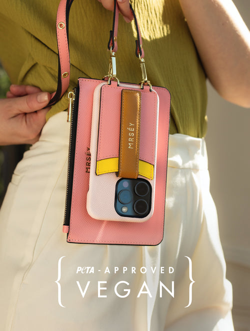 iPhone Hülle mit Strap - Pink Yellow