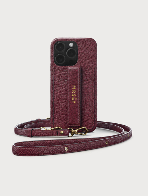 iPhone Case with Strap - Burgundy