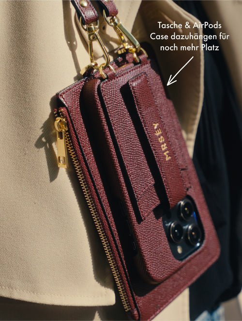 iPhone Hülle mit Strap - Burgundy