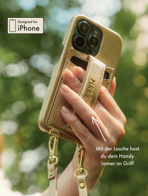 iPhone Hülle mit Strap - Champagne Gold