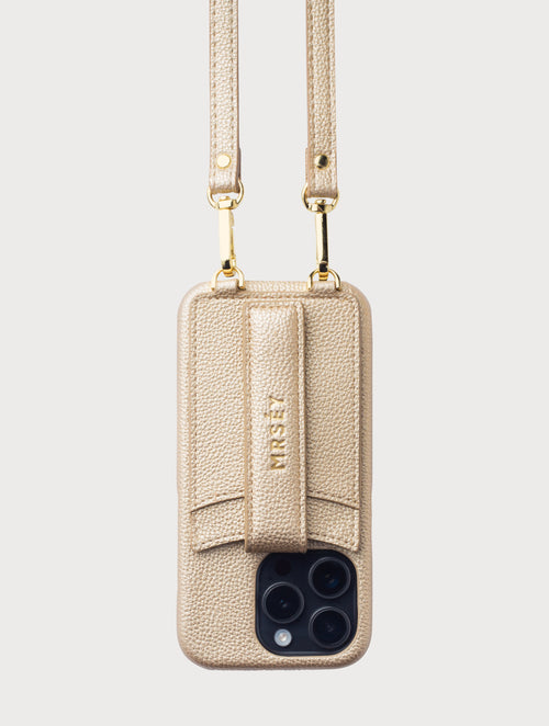 iPhone Hülle mit Strap - Champagne Gold