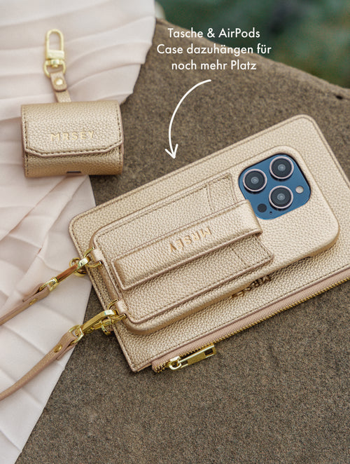 iPhone Hülle mit Strap - Champagne Gold