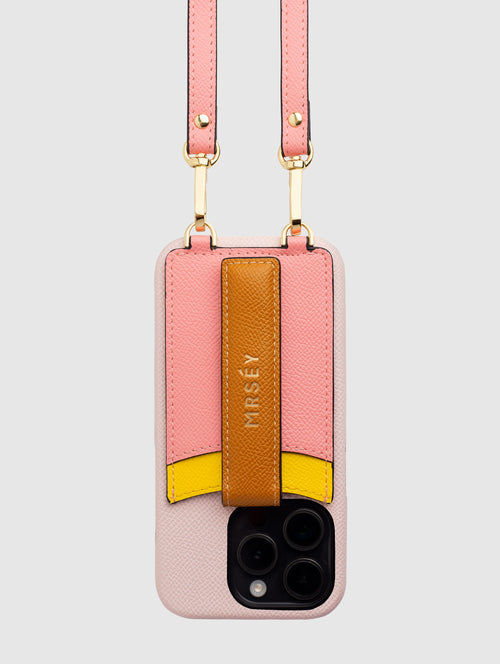 iPhone Hülle mit Strap - Pink Yellow
