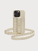 iPhone Case with Strap - Sand Croco