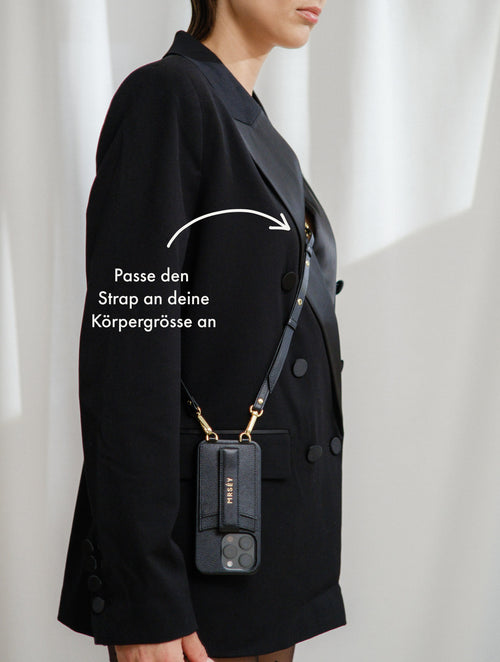 iPhone Hülle mit Strap - Schwarz