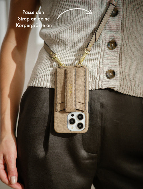 iPhone Case with Strap - Taupe