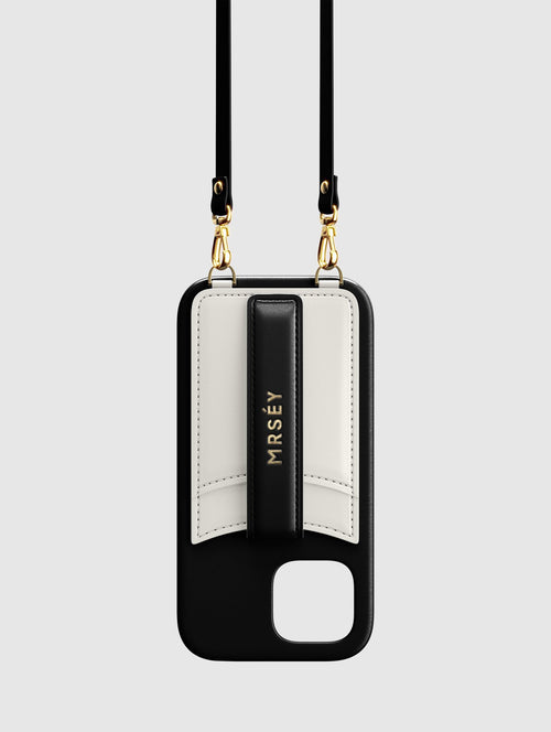 iPhone Hülle mit Strap - Black-White