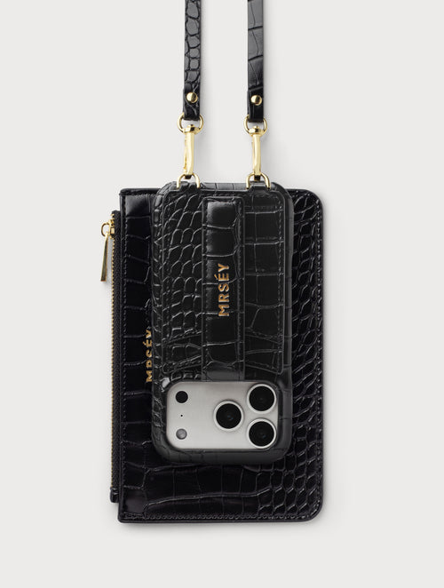 Crossbody Set Black Croco