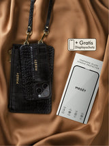 Bestseller Set Black Croco (Hülle + Pouch + kostenlose Schutzfolie)