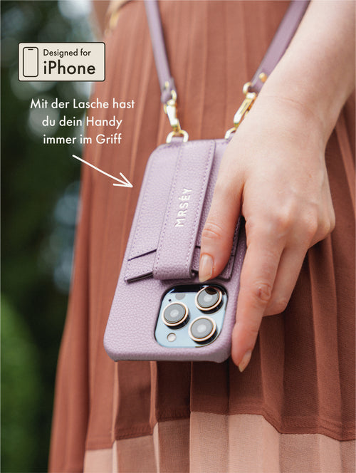 iPhone Case with Strap - Grey Lilac