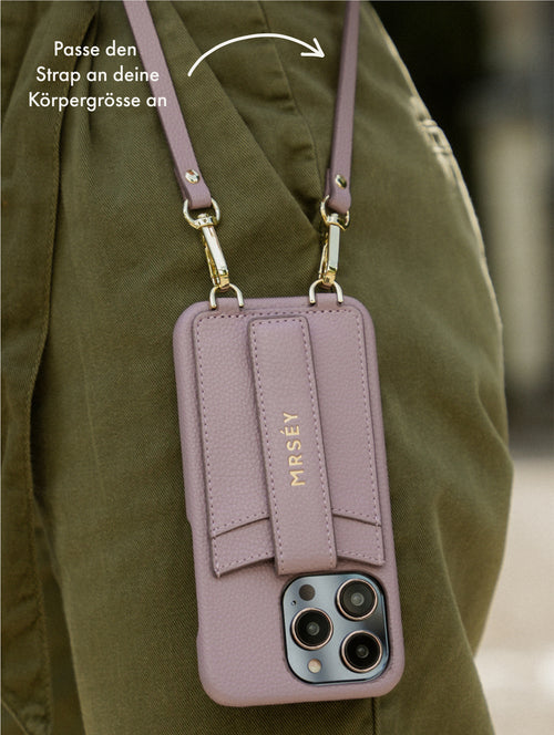 iPhone Case with Strap - Grey Lilac