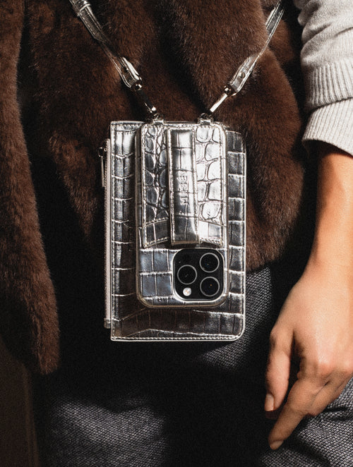 iPhone Hülle mit Strap - Silver