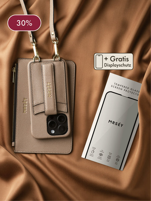 Bestseller Set Taupe (case + pouch + free screen protector)