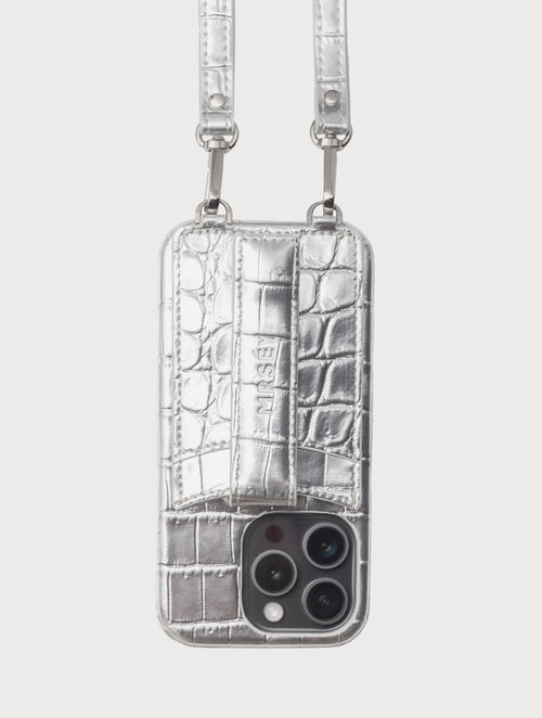 iPhone Hülle mit Strap - Silver