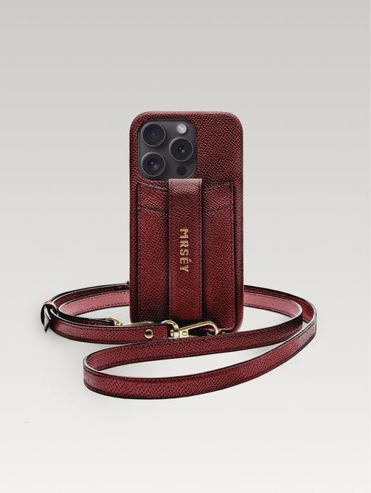 iPhone Case with Strap - Burgundy