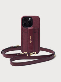 iPhone Case with Strap - Burgundy