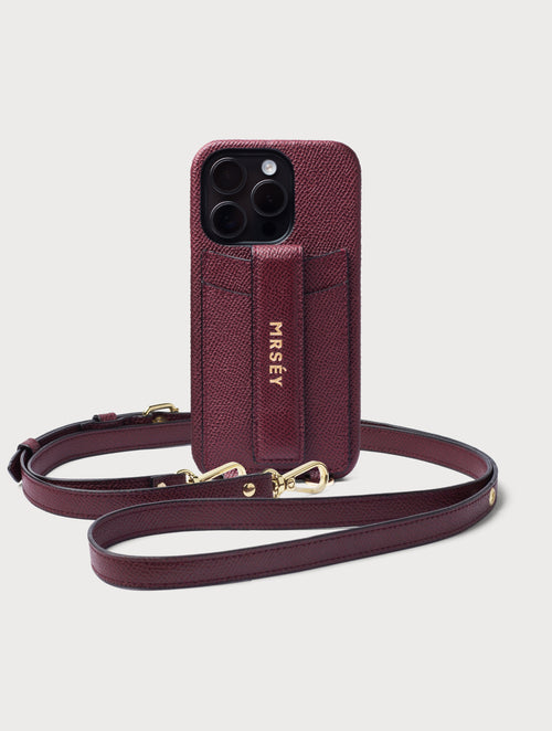 iPhone Case with Strap - Burgundy