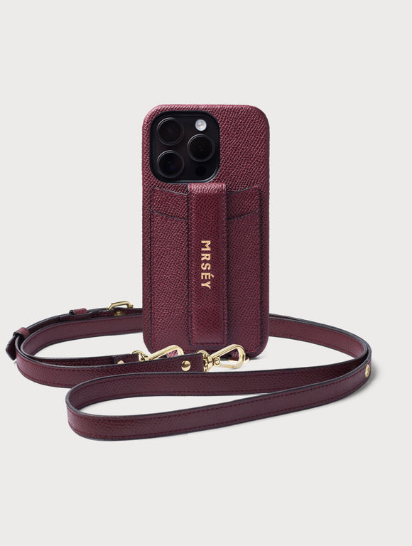 iPhone Case with Strap - Burgundy