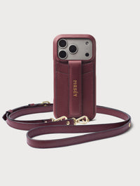 iPhone Case with Strap - Burgundy