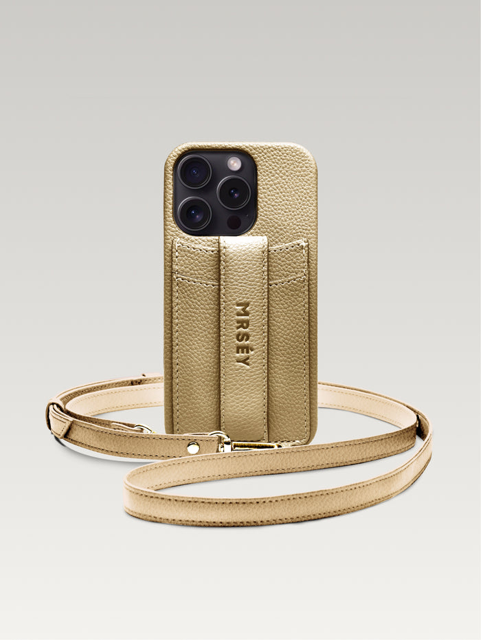 iPhone Case with Strap - Champagne Gold