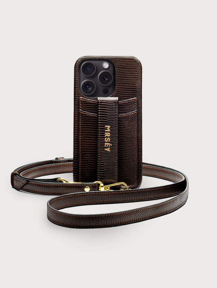 iPhone Hülle mit Strap - Chocolat