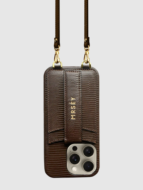 iPhone Hülle mit Strap - Chocolat