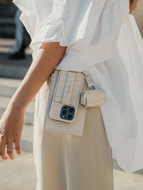 iPhone Case with Strap - Sand Croco