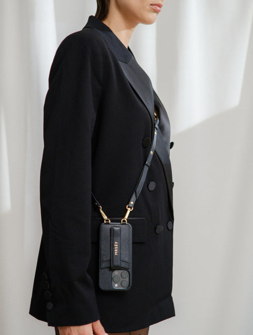 iPhone Hülle mit Strap - Schwarz