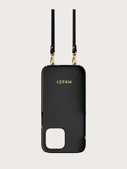 iPhone case with strap - black/gold