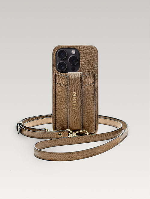 iPhone Hülle mit Strap - Taupe