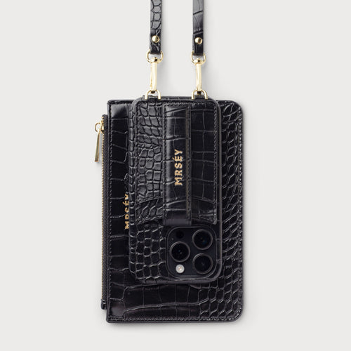 Case + Pouch Set Black Croco